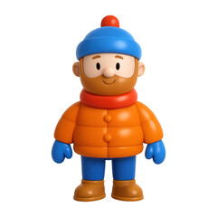 Fototapeta premium PNG Colorful winter cartoon character