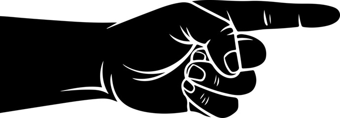 Right hand gesture silhouette vector illustration