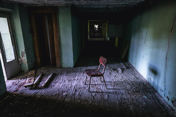 Abandoned hospital in Pripyat city, Chernobyl Exclusion Zone, Ukraine