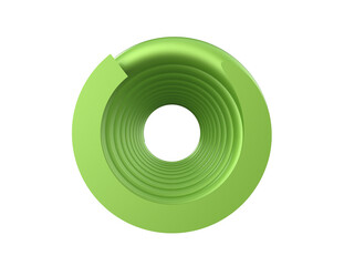 Vibrant Green Helical Compression Spring 3D Render: Precision Motorcycle Suspension Shock Absorber. High-Resolution Isolated Elastic Part with Glossy Finish on Transparent PNG for Automotive Design