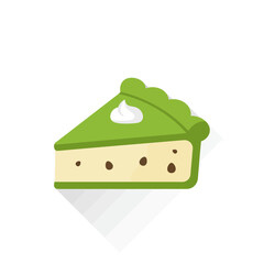 Flat Design Apple Green Pie Slice Icon