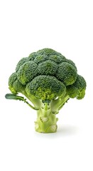 Flying fresh broccoli head