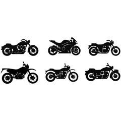 Naklejka premium Comprehensive Vector Collection of Bike Styles Including Cruiser, Sport, Dirt, Scrambler, and Classic Designs for Logos, Graphics, and Garage Decor