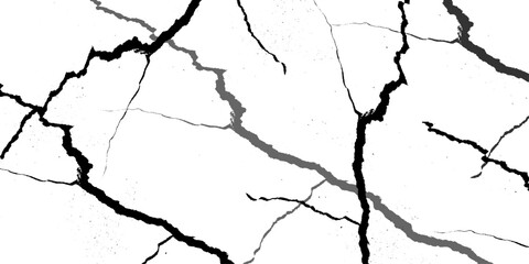  Black crack and dust isolated on white background. Grunge overlay vector with old wall cement texture. distressed cracked surface grunge wall cracked pattern on white and transparent background.