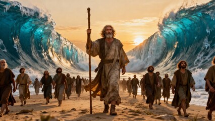 모세가홍해를가르는성경속기적장면