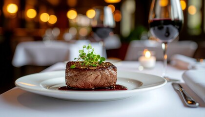 christmas table setting with champagne