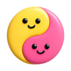 Fototapeta premium PNG Cute yin yang smiley design