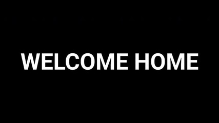 Abstract welcome home message reveals from chaotic black and white shapes design. 4k text animated video 