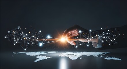 global business digital network connection technology