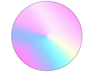 Circular gradient of pastel colors, from light pink to light blue, with a smooth transition