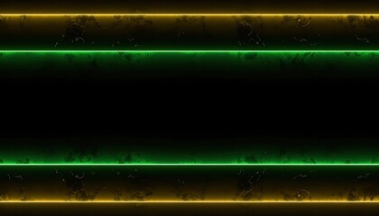 Neon green and yellow horizontal lines on a black background with a textured effect