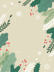 クリスマスのイメージ背景フレーム_縦長_ベクターイラスト