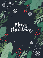 クリスマスのイメージ背景フレーム_文字あり_ベクターイラスト