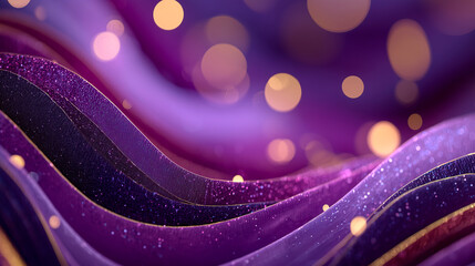 Purple Abstract Wave Background with Soft Bokeh Lights &ndash; Modern Gradient Texture