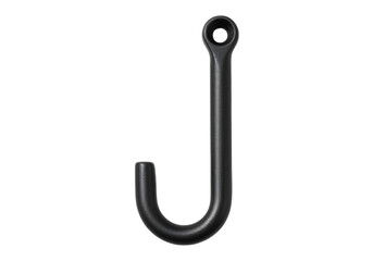 Metal J hook with eyelet isolated on transparent background