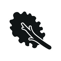 Kale icon in solid glyph for vegetable, salad, and health themes.