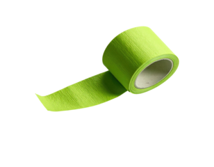 Bright lime green paper ribbon rolled up