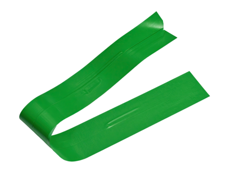 Bright green, flexible, double-sided,  plastic strip