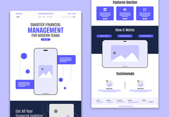 Financial SaaS Website Wireframe Template