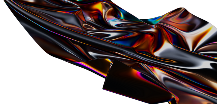 Stunning abstract image of flowing iridescent black fabric. Perfect for design projects needing a luxurious, mysterious feel.