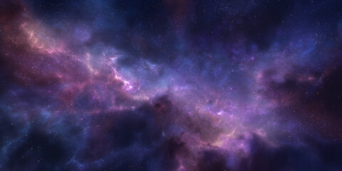 Fototapeta premium Galaxy starfield with glowing nebula clouds