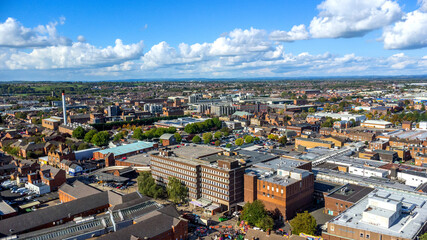Aerial view of Burton upon Trent England
