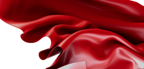 A flowing piece of red fabric, rendered with soft lighting, perfect for use in design and art, and as a decorative element. Dramatic and sensual