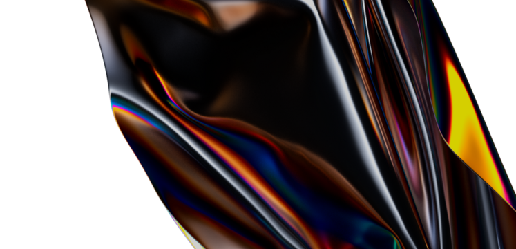 Captivating abstract artwork featuring a flowing, iridescent surface.  The play of light creates a visually stunning effect, evoking feelings of