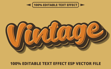 Vintage Retro Text Effect with Bold 3D Style © Isuri