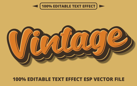 Vintage Retro Text Effect with Bold 3D Style