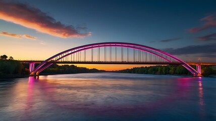 Fototapeta premium Magical Radiant Bridge Glowing with Flowing Hues