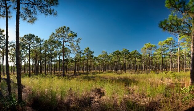 Beautiful Pine Flatwoods Of Florida On A Clear Day