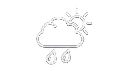 Isolated partly sunny weather icon forecast cloud and rain drops symbol vector graphic