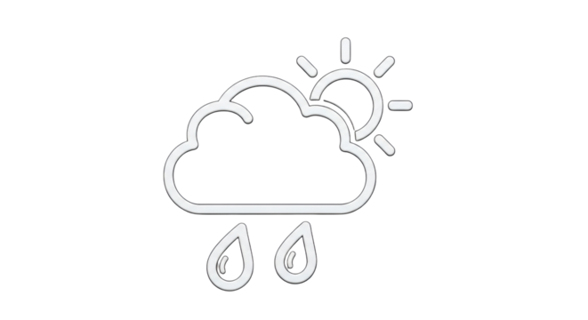 Isolated partly sunny weather icon forecast cloud and rain drops symbol vector graphic