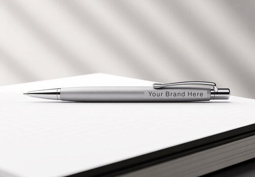 Modern Ballpoint Pen Mockup Design