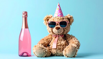 Party teddy bear with champagne (2)