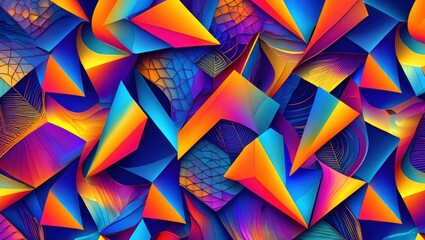 Vibrant Abstract Geometric Forms Evoking Energy and Dynamism