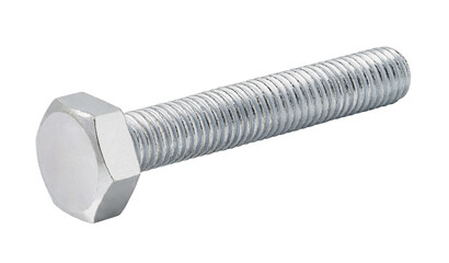 bolt metal with hexagonal head, isolated on white background with clipping path