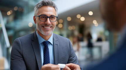 Ambitious male pharma rep presenting breakthrough medication to physician in state of the art medical facility business presentation pharmaceutical sales drug promotion medical