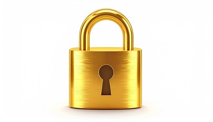 Naklejka premium Gold padlock on white background (4)