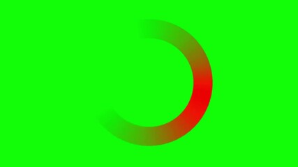 Red Waiting Spinning Icon on Chroma Key Background Loopable Loading Animation 4k Stock Video