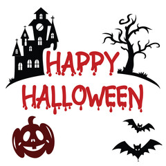 Happy Halloween Haunted House Design