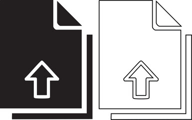 Hand made Upload file icons simple vector glyphs for data transfer isolated on white background