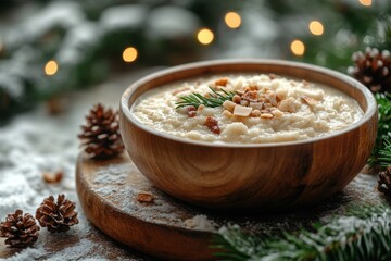 Bowl of maso maso with pine and nuts.