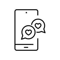 Phone and Speech Bubble with Heart icon