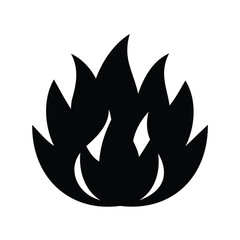Stylized Black Silhouette of Flames or Fire with Inner White Shapes