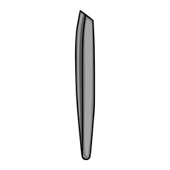 Stylized vector illustration of a single gray nail file with a smooth, elongated shape and a black outline, isolated on a white background.