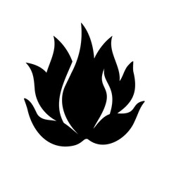Minimalist Black Lotus Flower Icon on White Background Symbol of Purity