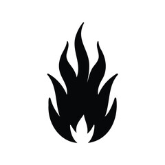Stylized Black Fire Icon or Symbol Against a White Background