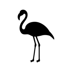Obraz premium Simple elegant black silhouette of a flamingo standing on one leg